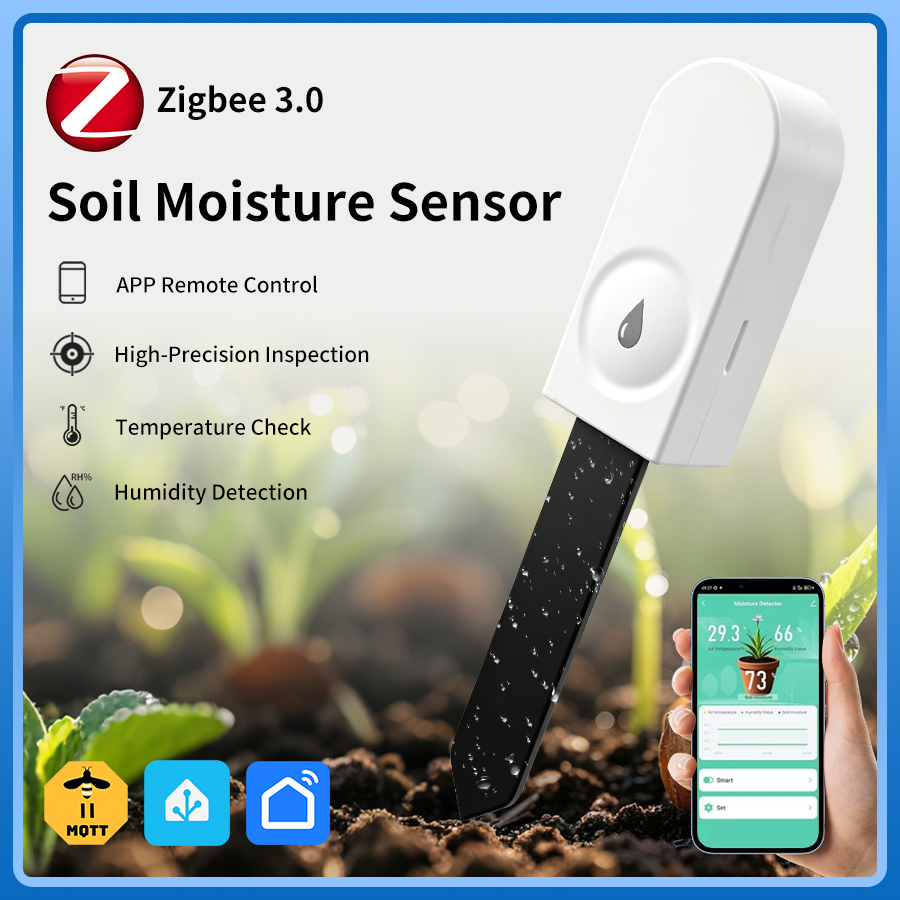 Tuya Zigbee Soil Moisture Temperature Sensor - Zigbee 3.0 Smart Soil Moisture Sensor