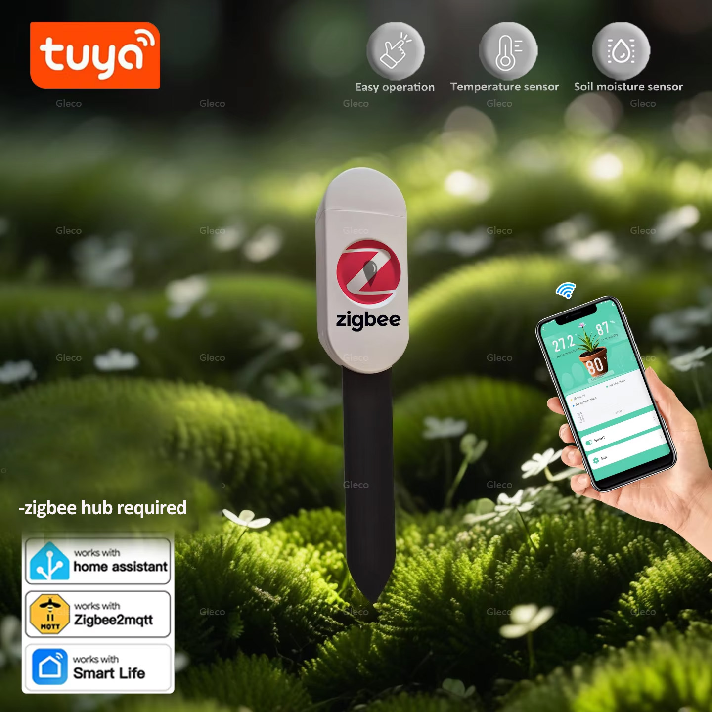 Tuya Zigbee Soil Moisture Temperature Sensor - Tuya Smart Life Zigbee Soil Moisture
