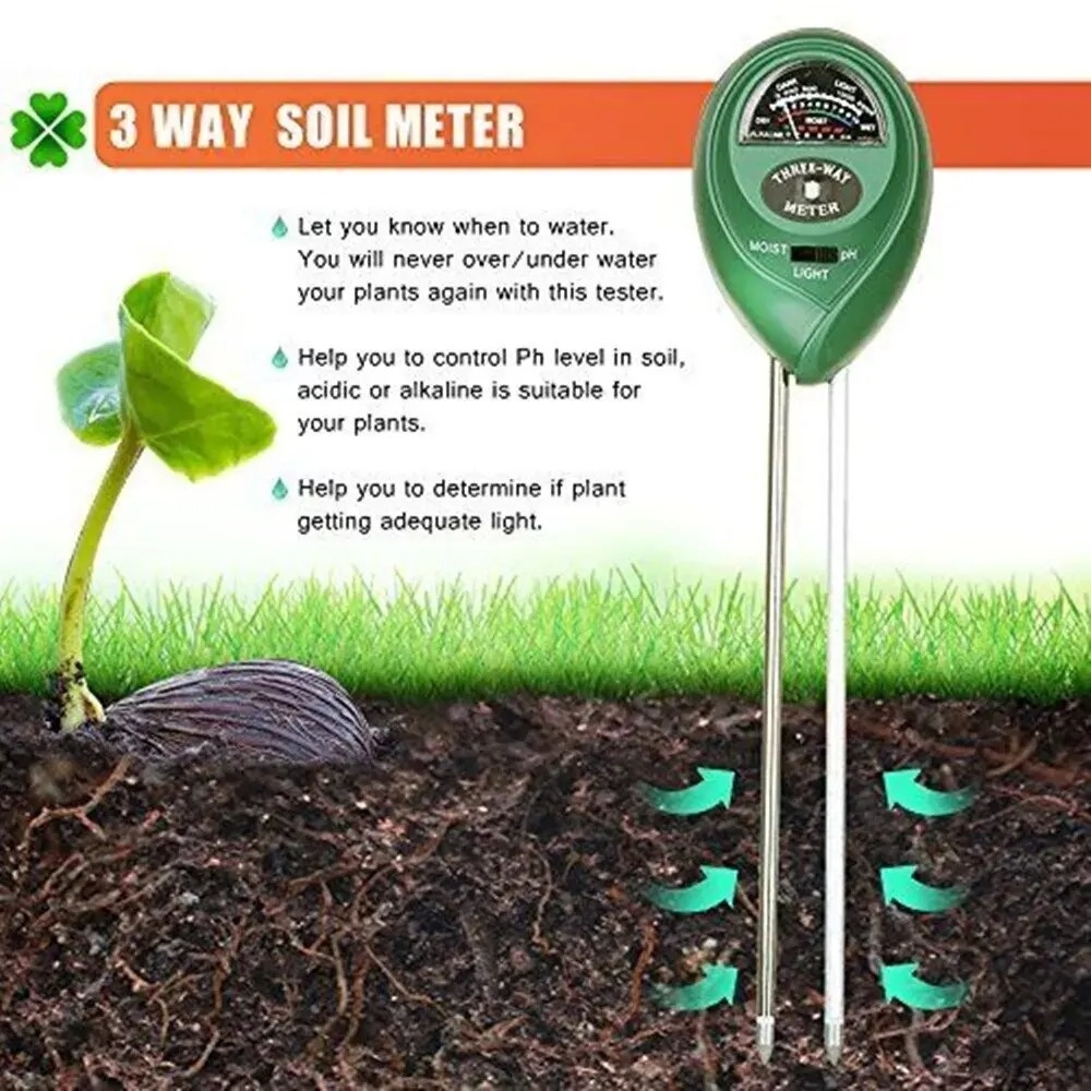 Soil Ph Meter 3 In 1 Moisture Sunlight - 3 In 1 Soil PH Meter