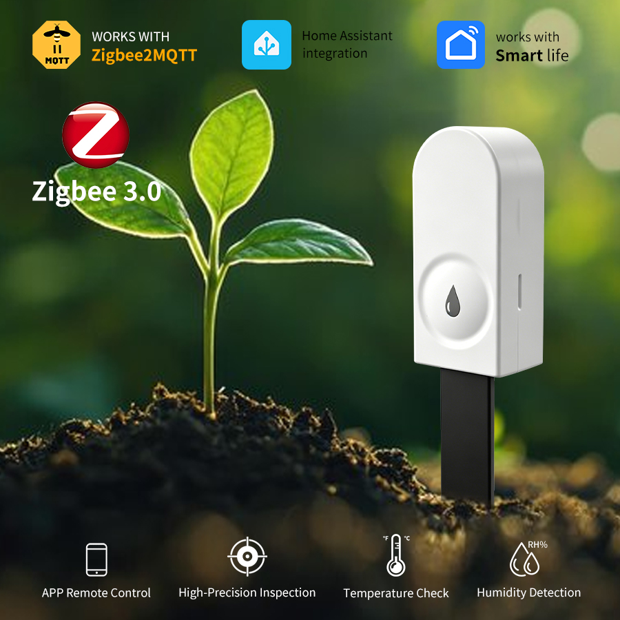 Tuya Zigbee Soil Moisture Temperature Sensor - Smart Zigbee 3.0 Soil Tester Humidity