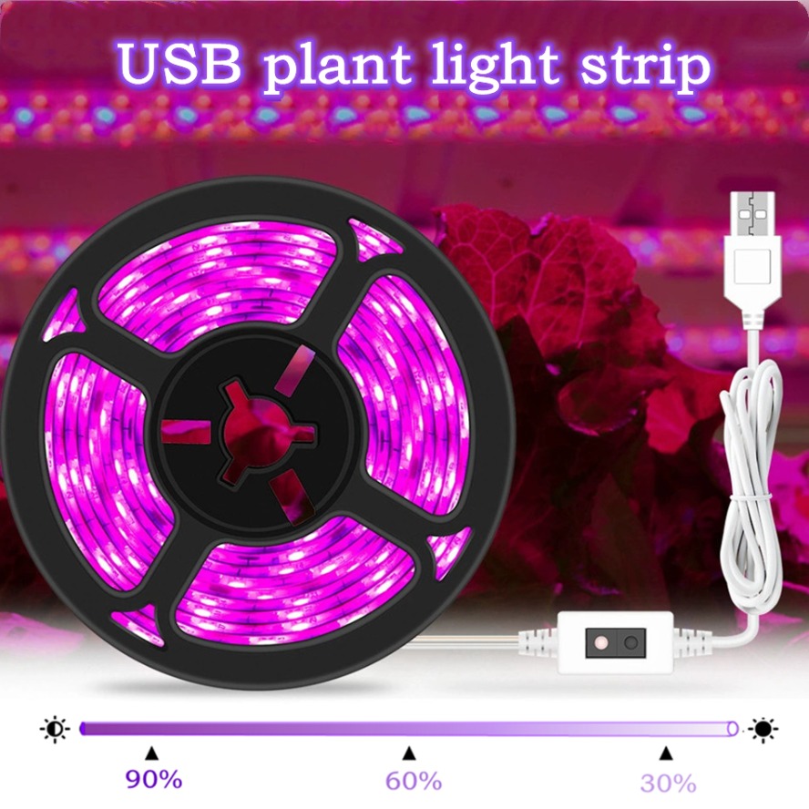 Plant Grow Light Full Spectrum Clip On - With Dimmable Switch 5V USB LED