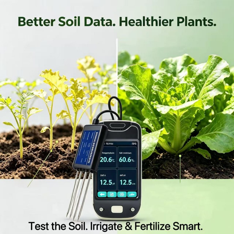 Smart Plant Sensor Soil Moisture Meter - 7 in 1 Soil Tester Kit