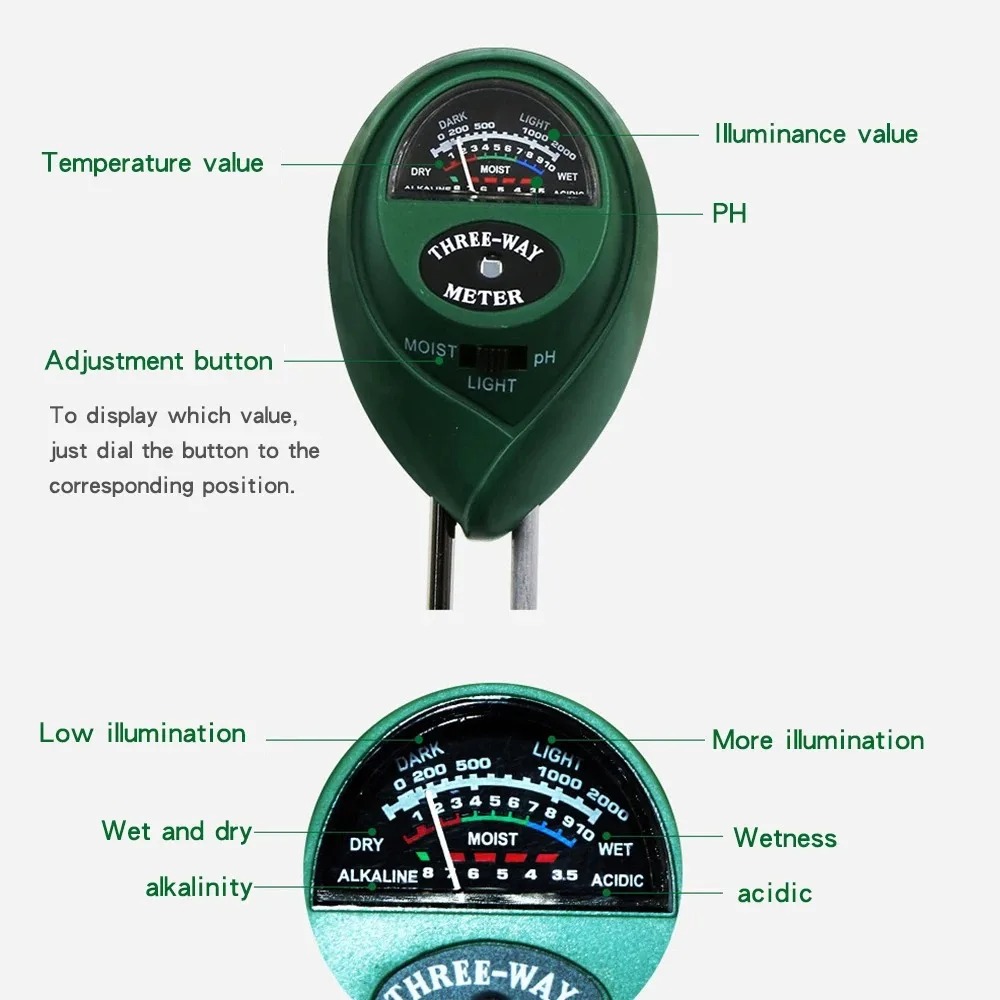 3 in 1 Soil PH Meter Soil Mois - Soil Ph Meter 3 In 1 Moisture Sunlight 评论和价格