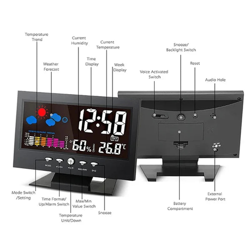 Digital LED Weather Station Te - Wireless Weather Station Indoor Outdoor 评论和价格