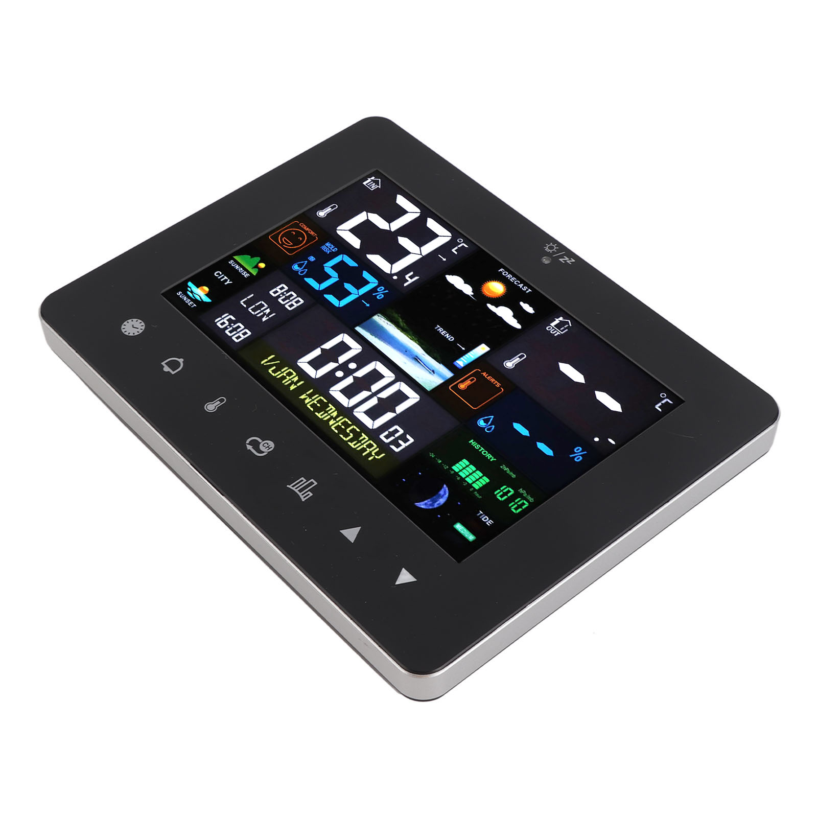 Colorful Touch Screen Digital  - Wireless Weather Station Indoor Outdoor 评论和价格