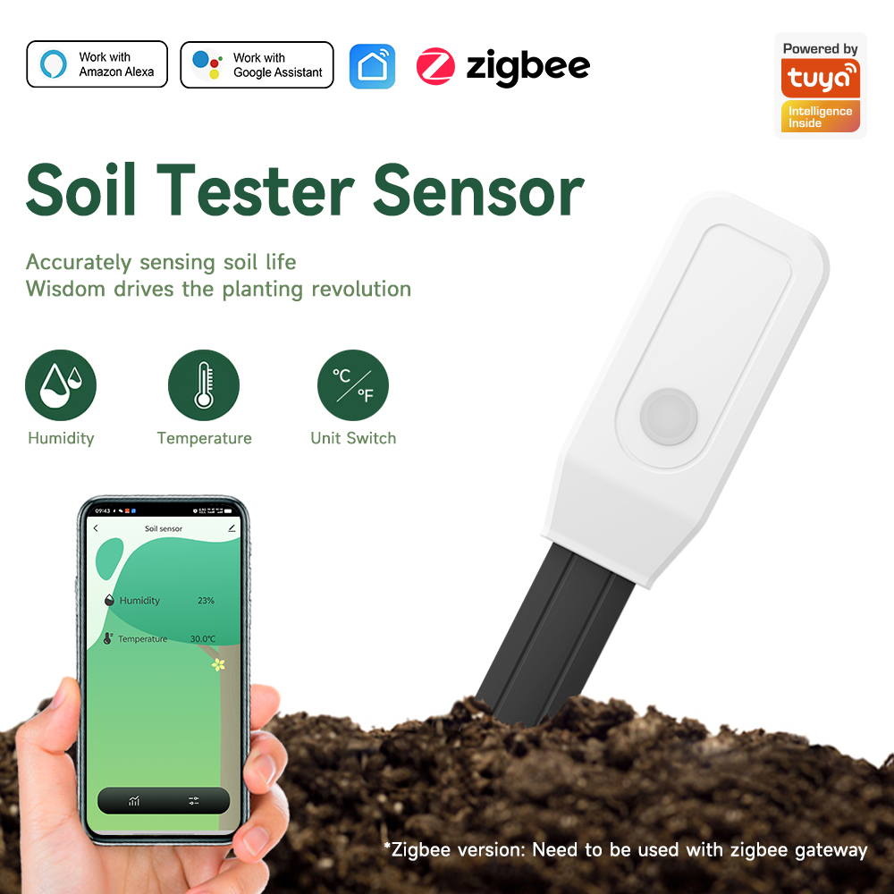 Smart Soil Tester Sensor, Zigb - Smart Plant Sensor Soil Moisture Meter 评论和价格