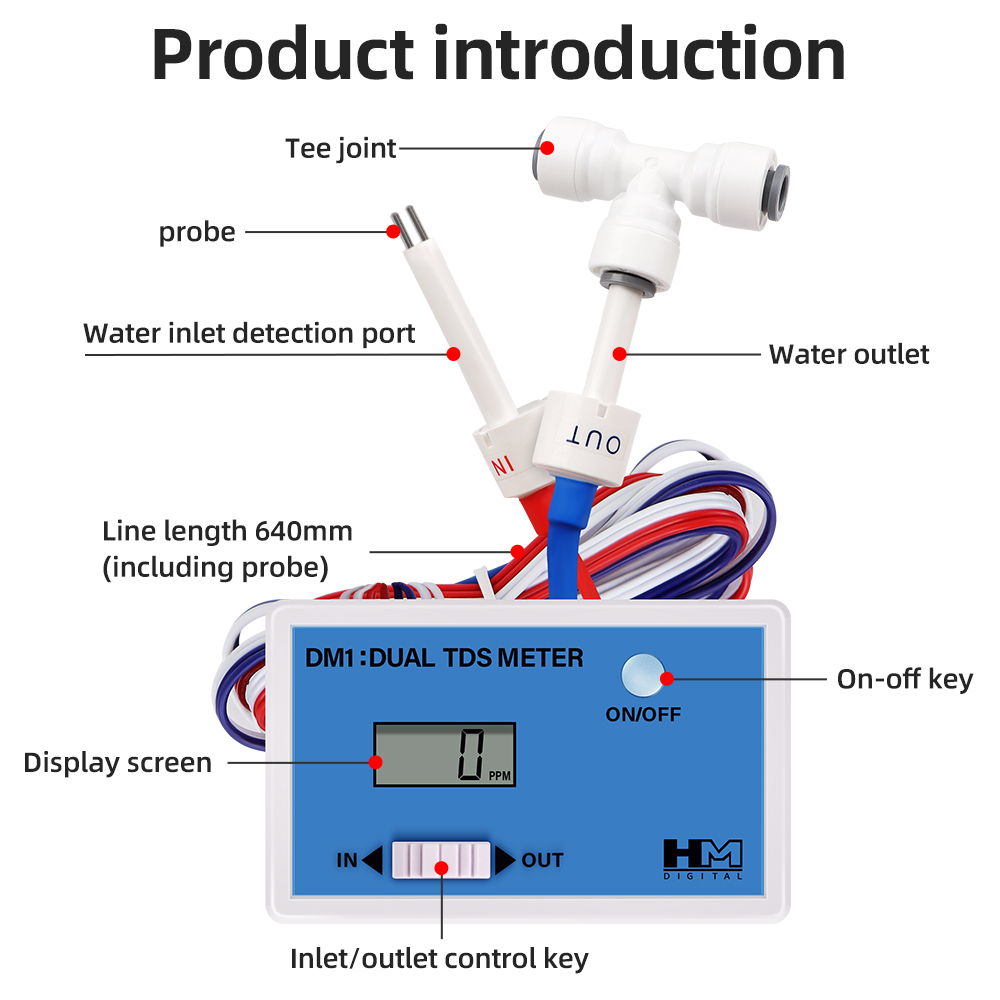 HM Dual Probe Water TDS Meter  - Hydroponic Ec Tds Conductivity Meter Probe 评论和价格