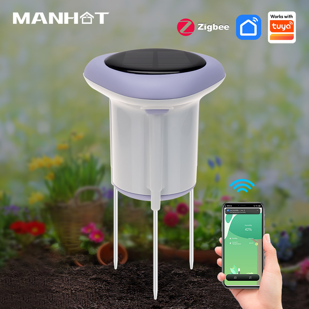 Manhot Zigbee Smart Solar Soil - Smart Plant Sensor Soil Moisture Meter 评论和价格