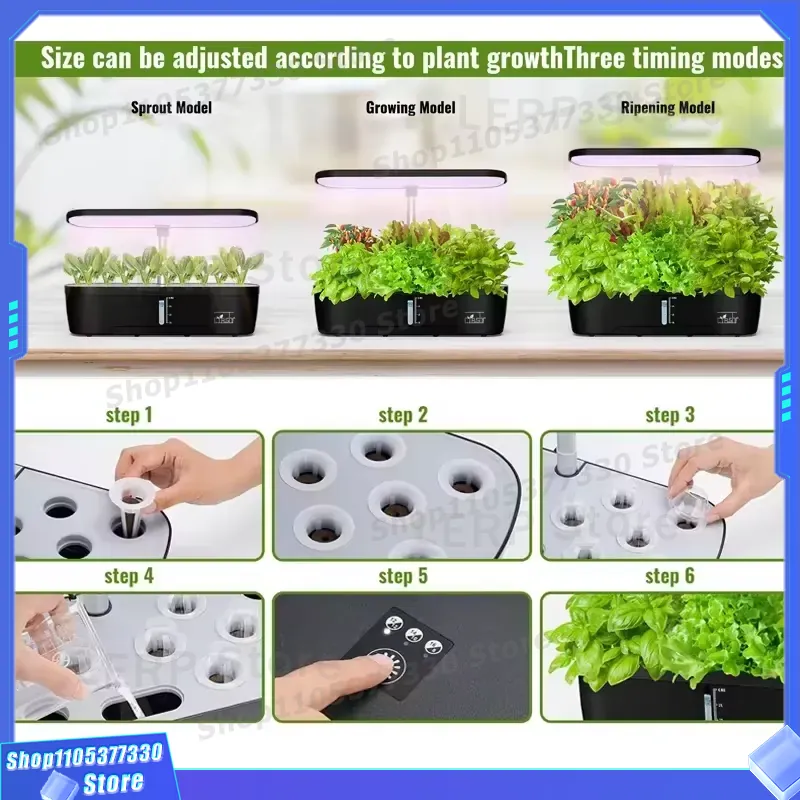 Smart Hydroponic Growing Syste - Indoor Herb Garden Grow Light Smart Kit 评论和价格