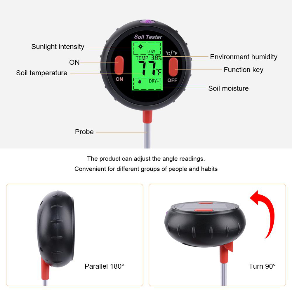 2/3/4/5 in 1 Soil PH Meter Soi - Soil Ph Meter 3 In 1 Moisture Sunlight 评论和价格
