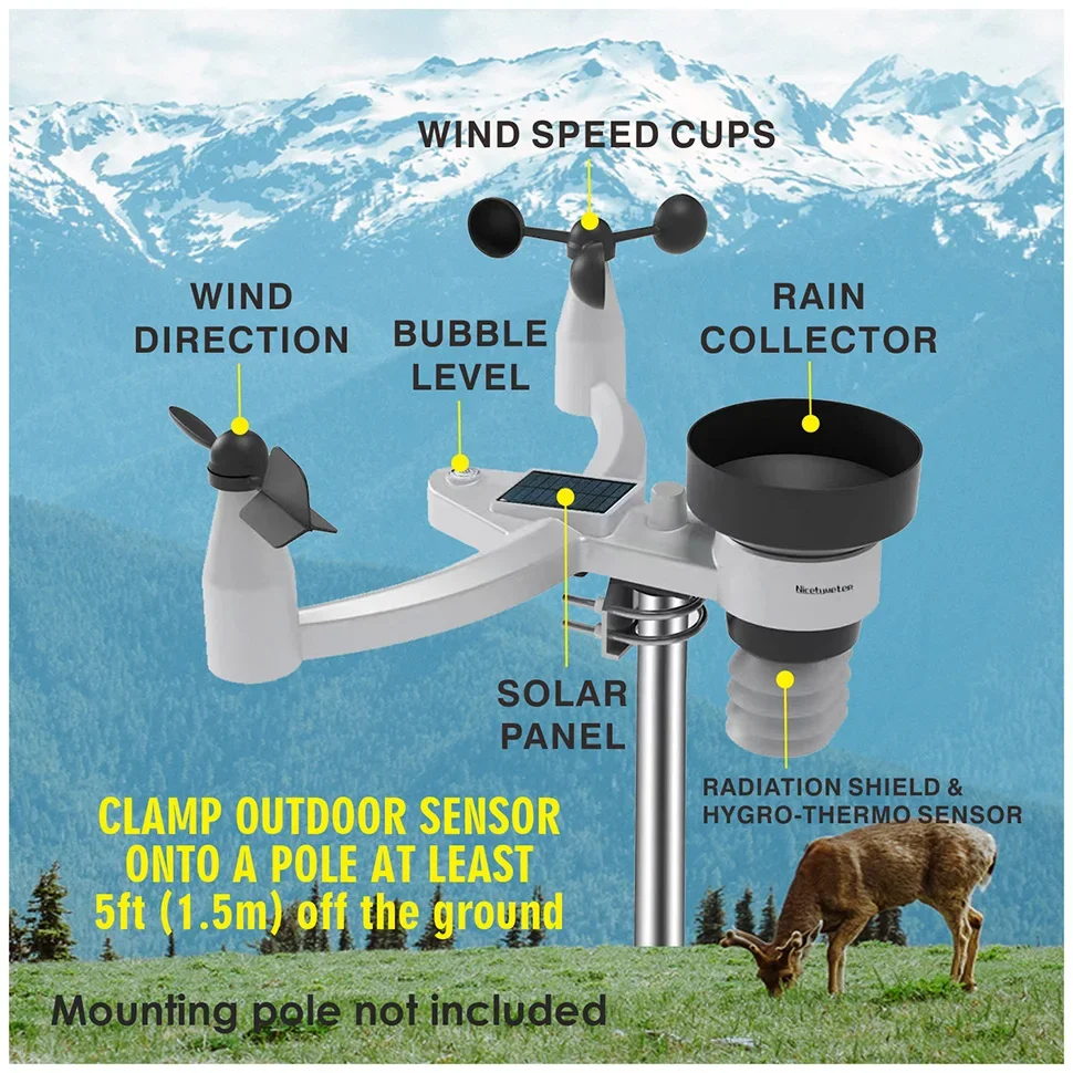 Outdoor Wind Speed Rainfall Wi - Wireless Weather Station Indoor Outdoor 评论和价格